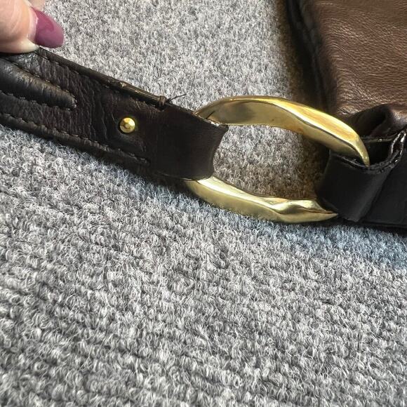 Sigrid Olsen Hobo Shoulder Handbag Brown Leather Pockets Magnetic Classic Lined - Picture 6 of 11